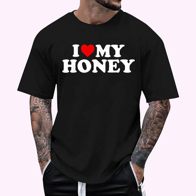 I Love My Honey T-Shirt , Unisex Cotton 100%, Top Menswear Hoodie, Sweatshirt | WearSparks.com