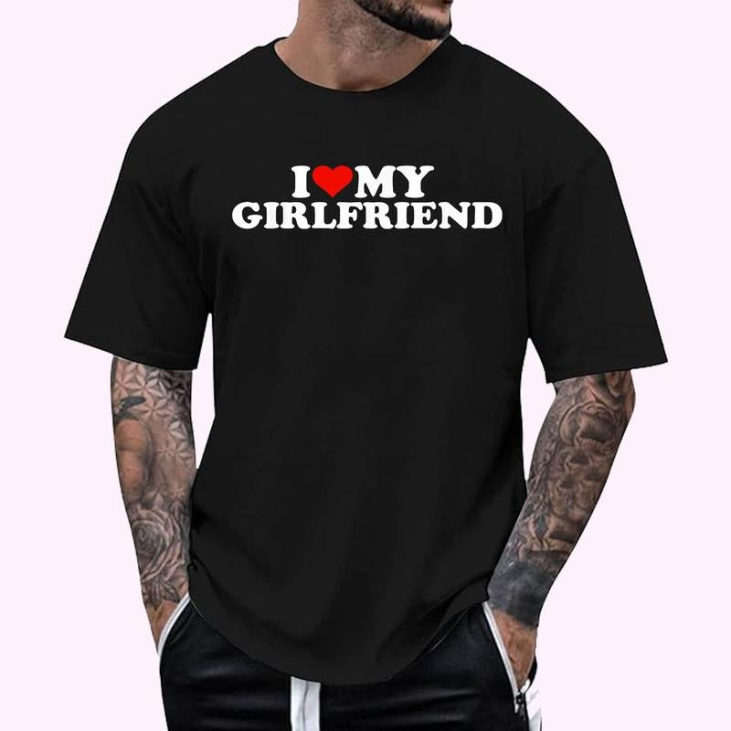 I Love My Hot Girlfriend, I Heart My Hot Girlfriend T-Shirt , Unisex Cotton 100%, Top Menswear Hoodie, Sweatshirt