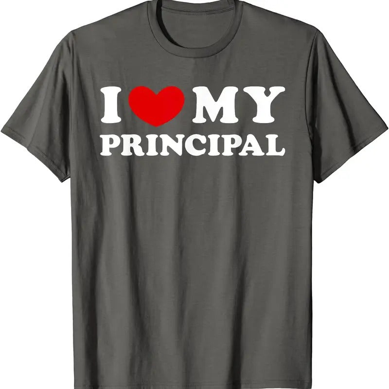 I Love My Principal Shirt, I Heart My Principal T-Shirt | Unisex Cotton Tee, Size S-5XL Hoodie, Sweatshirt | WearSparks.com