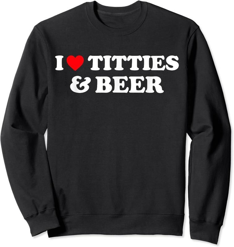 I Love Titties And Beer Unisex Crewneck Sweatshirt T-Shirts, Hoodie | WearSparks.com