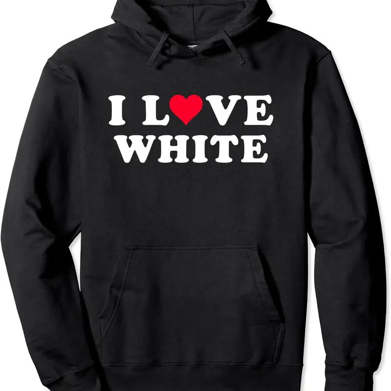 I Love White Matching Girlfriend & Boyfriend Hoodie | Unisex Hooded Sweatshirt T-Shirts | WearSparks.com