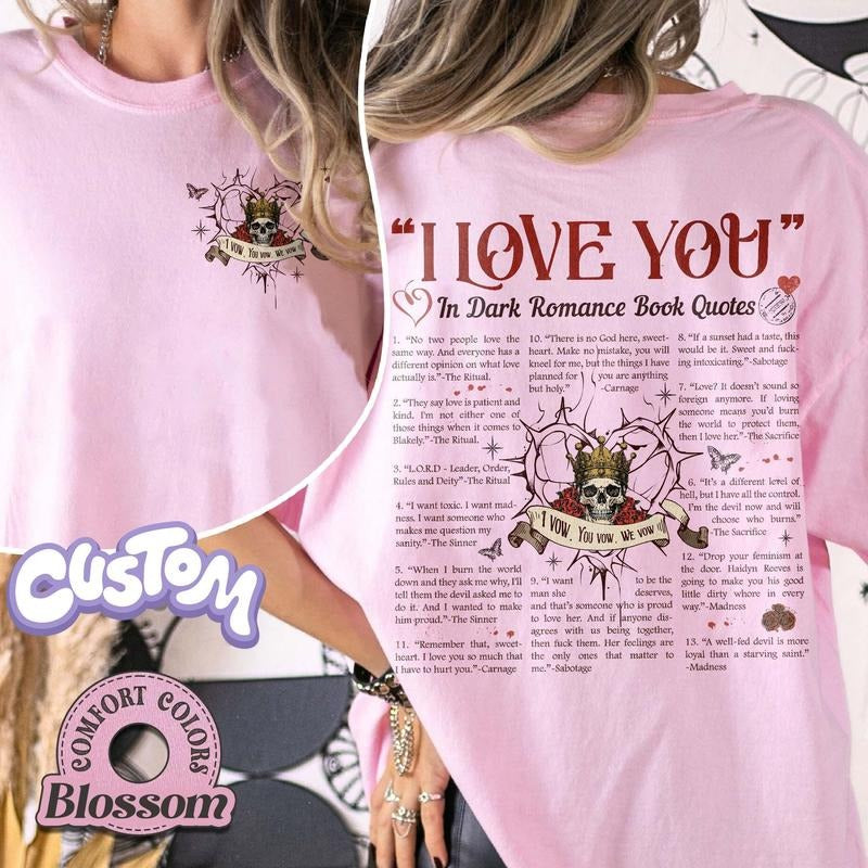 I Love You In Dark Romance Book Quotes Shirt, Book Lover Tee, Lords By Shantel Tessier, Dark Romance Merch, The Ritual...