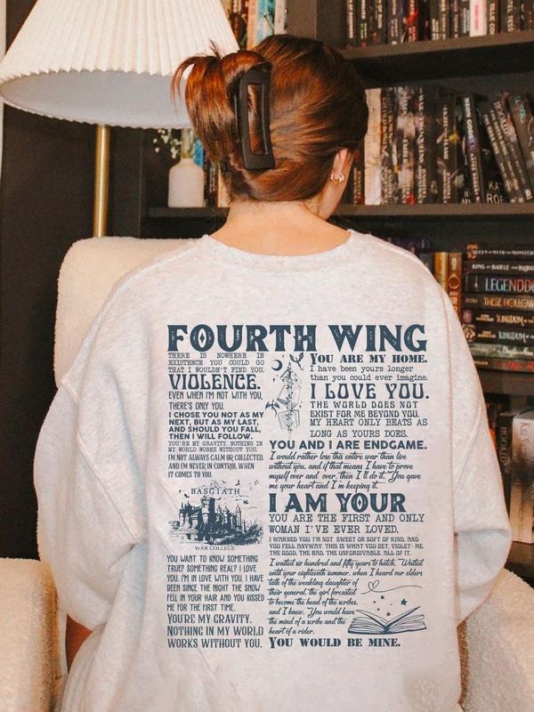 I Love You In Fourth Wing Sweatshirt, Fourth Wing Fan Valentine Gift Shirt, Bookish Crewneck, Basgiath War College...