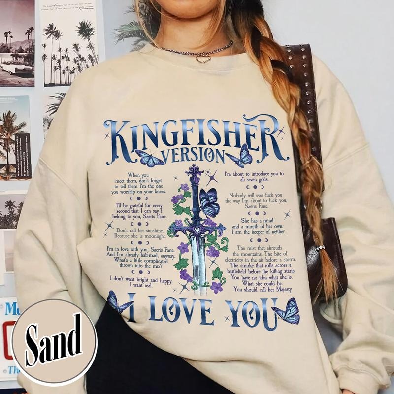 I Love You Kingfisher Version Sweatshirt, Quicksilver One-Sided Sweatshirt for Fan, Saeris Fane Kingfisher Sweatshirt,...