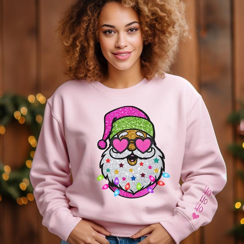 I Love a Man with a Beard Santa Christmas Sweatshirt, Sweater For Women Cotton Womenswear T-Shirts, Hoodie | WearSparks.com
