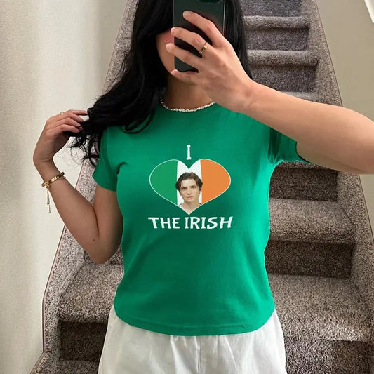 I Love the Irish Cillian Murphy Baby Tee x Tshirt, I Heart the Irish, St. Patrick's Day Outfit Green Cillian Murphy,...