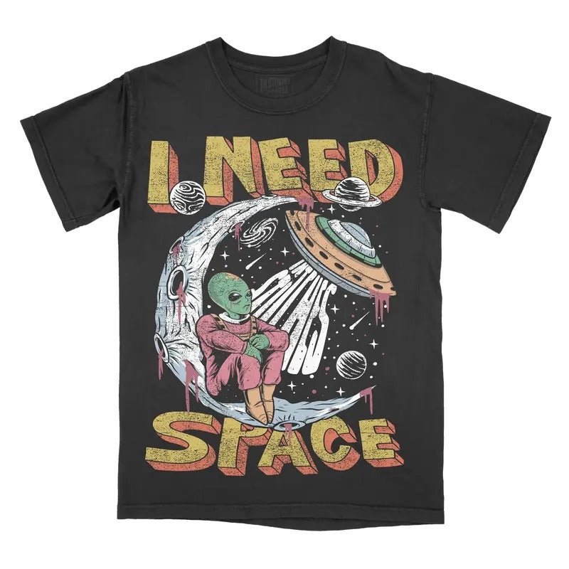 I Need Space Comfort Colors Unisex T-shirt Gothic Alternative Fashion Casual Tees Round Neck Tshirt Hoodie, Sweatshirt