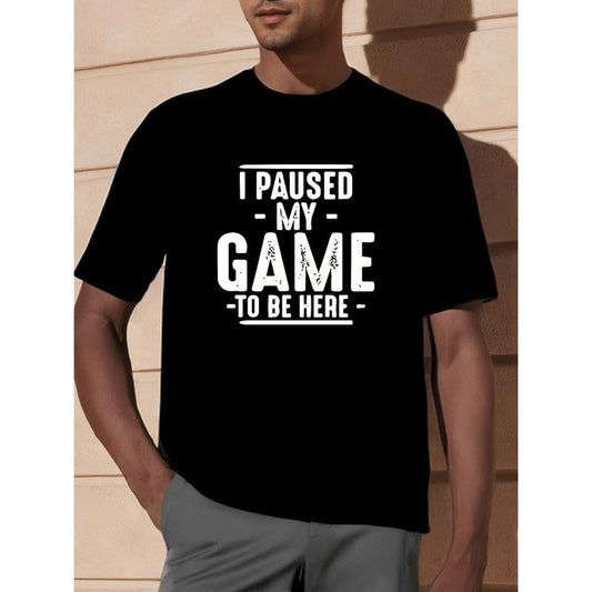 I Paused My Game to Be Here Graphic Tees Men Gaming Gamer Novelty Funny T Shirt made in usa Hoodie, Sweatshirt