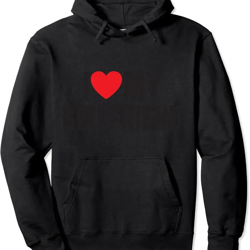 I Red Heart My Girlfriend GF - I Love My Girlfriend Hoodie | Unisex Hooded Sweatshirt T-Shirts | WearSparks.com