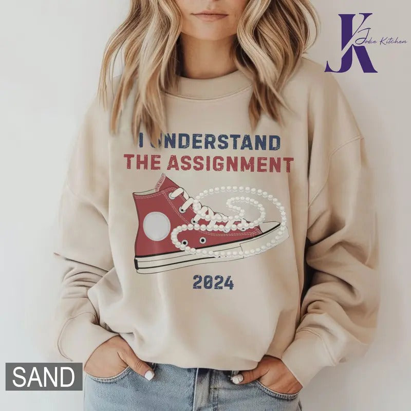 I Understand The Assignment Kamala Harris 2024 Election Shirt - Chucks and Pearls Shirt - Vote Blue - Democrat Party