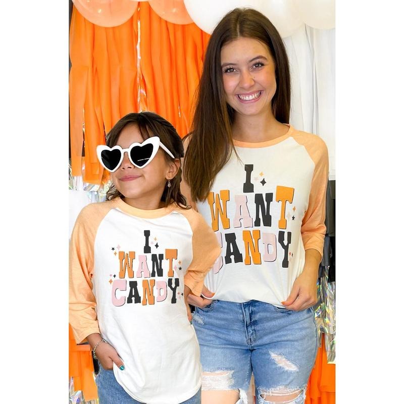 I Want Candy Halloween Raglan T-Shirts, Hoodie, Sweatshirt | WearSparks.com