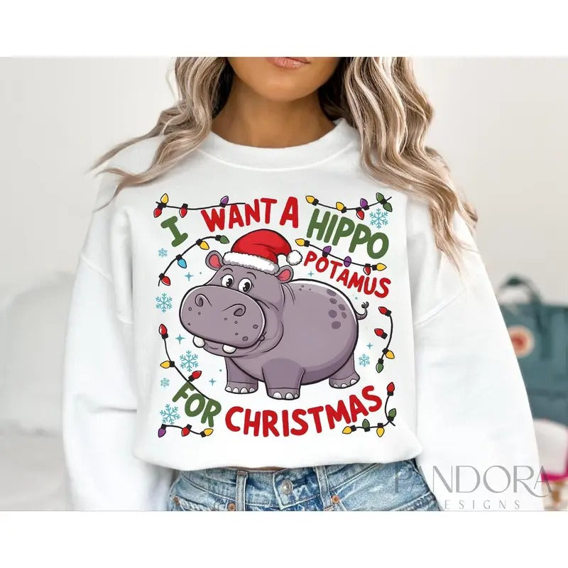 I Want a Hippopotamus for Christmas, Hippopotamus Christmas ,Cute Christmas , Funny Christmas , Holiday , Funny Holiday...