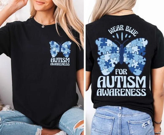 I Wear Blue For Autism Awareness T-shirt, Autism Month Shir Hoodie, Sweatshirt | WearSparks.com