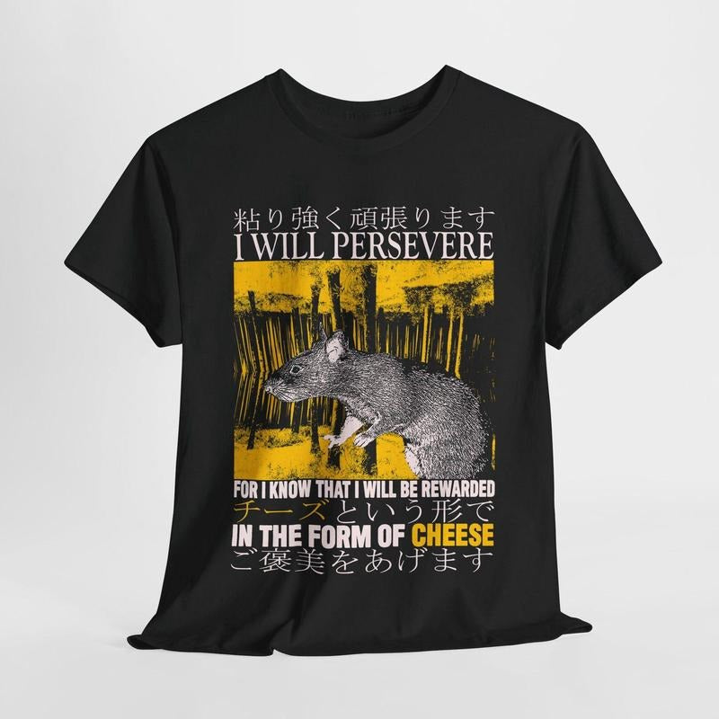 I Will Persevere Vintage Japanese Rat T-Shirt Hoodie, Sweatshirt | WearSparks.com