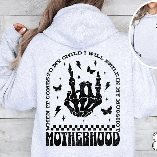 I Will Smile In My Mugshot Hoodie, Custom Mom Hoodie, Feral Mom Hoodie, Sarcastic Mom Hoodie, Funny Mom Gift, Motherhood...
