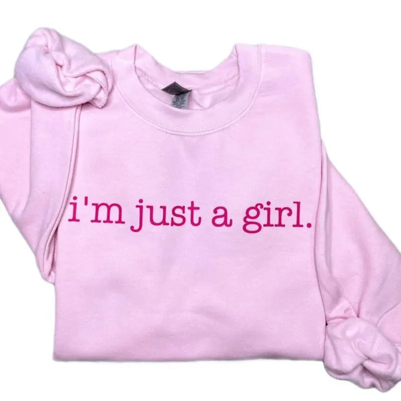 I'm Just A Girl Crewneck Sweatshirt, For Women T-Shirts, Hoodie | WearSparks.com