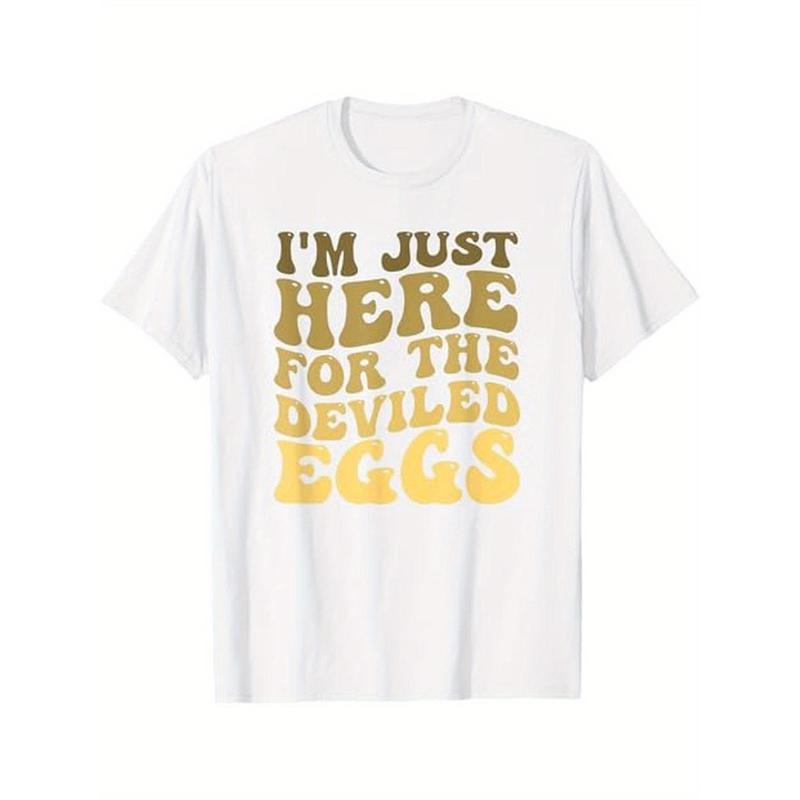 I'm Just Here for the Deviled Eggs Thanksgiving Groovy Funny T-Shirt, 100% Cotton, Gift for Men Women Dad Mom Friends,...
