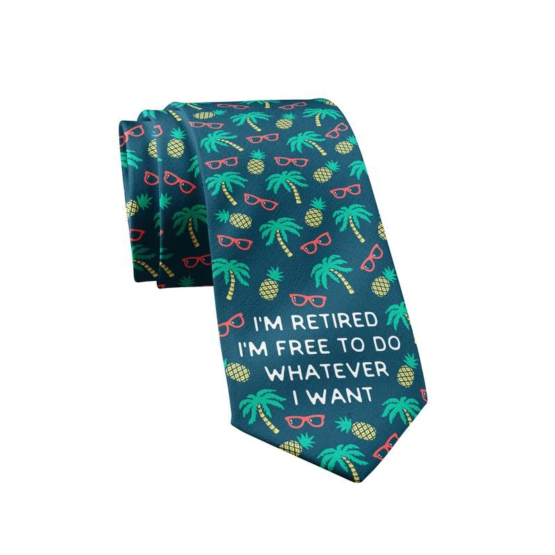I'm Retired I'm Free To Do Whatever I Want Necktie Funny Ties Retirement Tie Mens Novelty Neckties Funny Ties T-Shirts,...