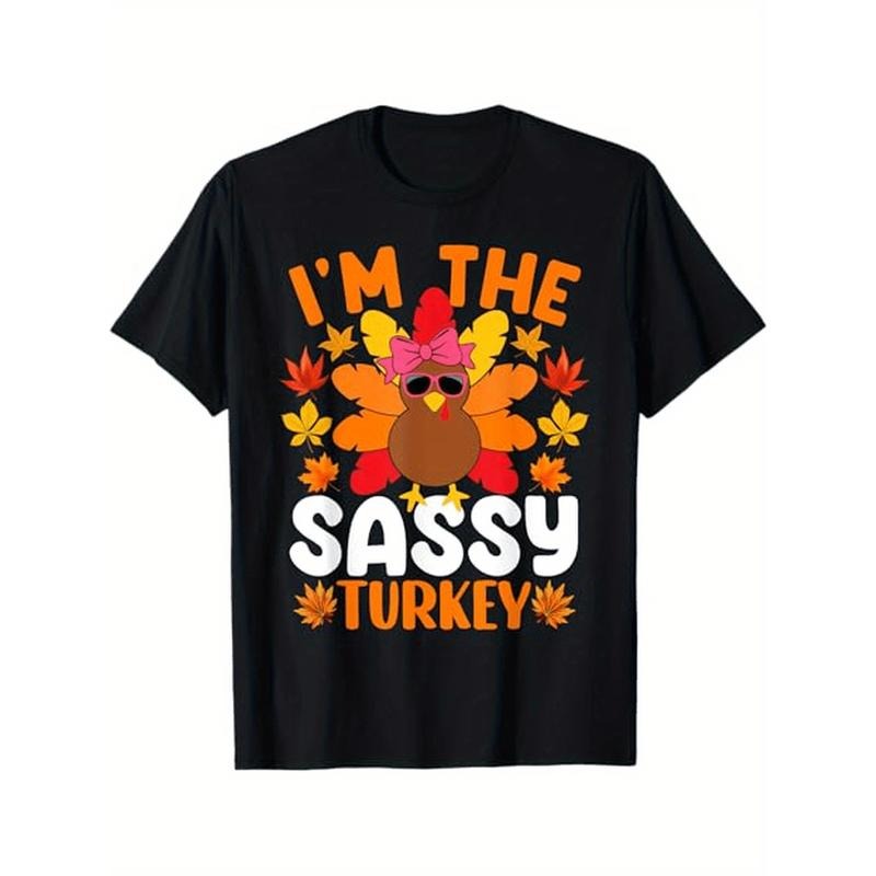 I'm The Sassy Turkey Shirt Funny Turkey Thanksgiving 100% Cotton T-Shirt Halloween Thanksgiving Christmas Gifts for Men...