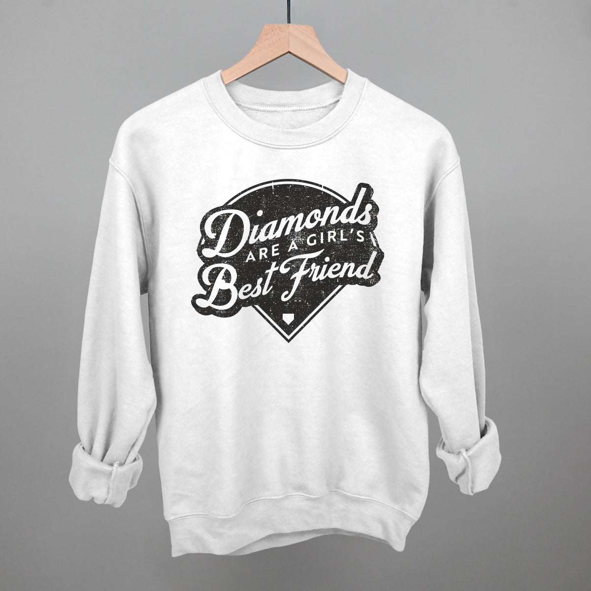 Diamonds Are A Girl's Best Friend (Vintage Script) T-Shirts, Hoodie, Sweatshirt | WearSparks.com (Image 2)