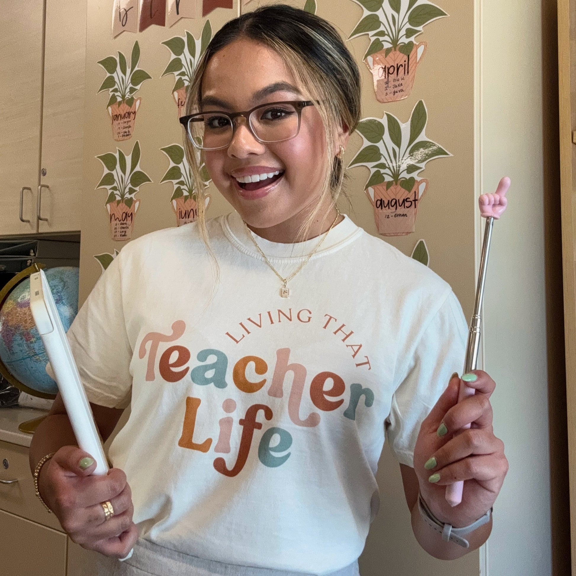 Living That Teacher Life T-Shirts, Hoodie, Sweatshirt | WearSparks.com (Image 1)