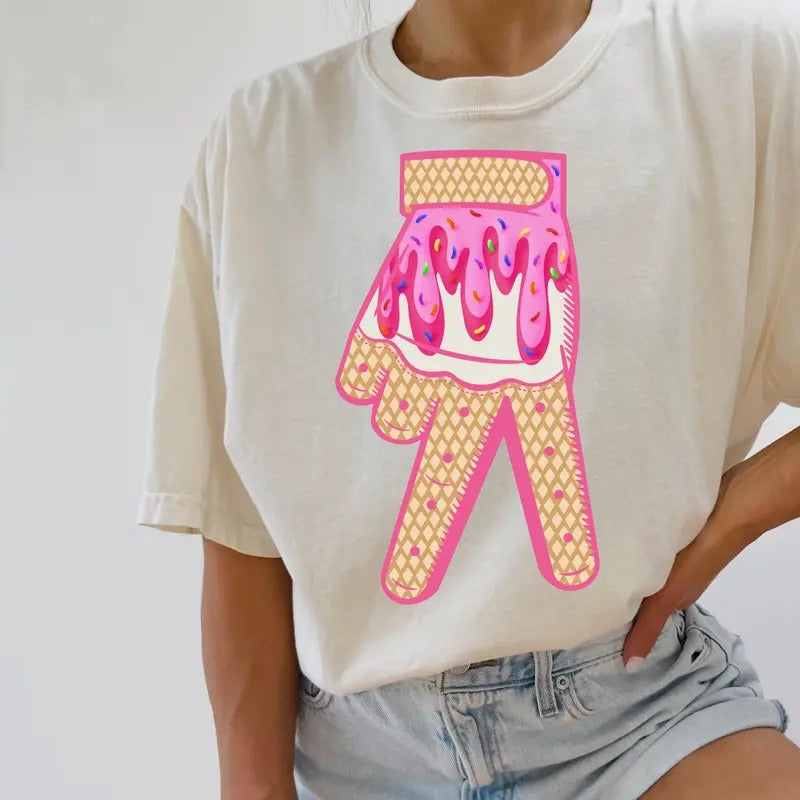 Ice Cream Baseball Batting Glove Drip T-Shirt, Baseball Mom T-Shirt, Mother's Day Gift Hoodie, Sweatshirt | WearSparks.com