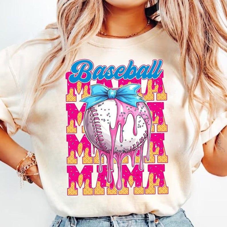 Ice Cream Cone Baseball Shirt, Fun Game Day Print, Softball Mama Tee Hoodie, Sweatshirt | WearSparks.com