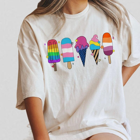 Ice Cream Shirts, LGBT T-shirt, Pride Month Gifts, Ice Cream Lgbt Shirts, Gay Pride Rainbow T-Shirt, Transgender Tee,...