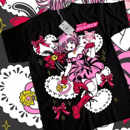 Ichigo Momomiya T-Shirt Tokyo Mew Mew Magical Girl Harajuku Anime Shirt All Size Hoodie, Sweatshirt | WearSparks.com