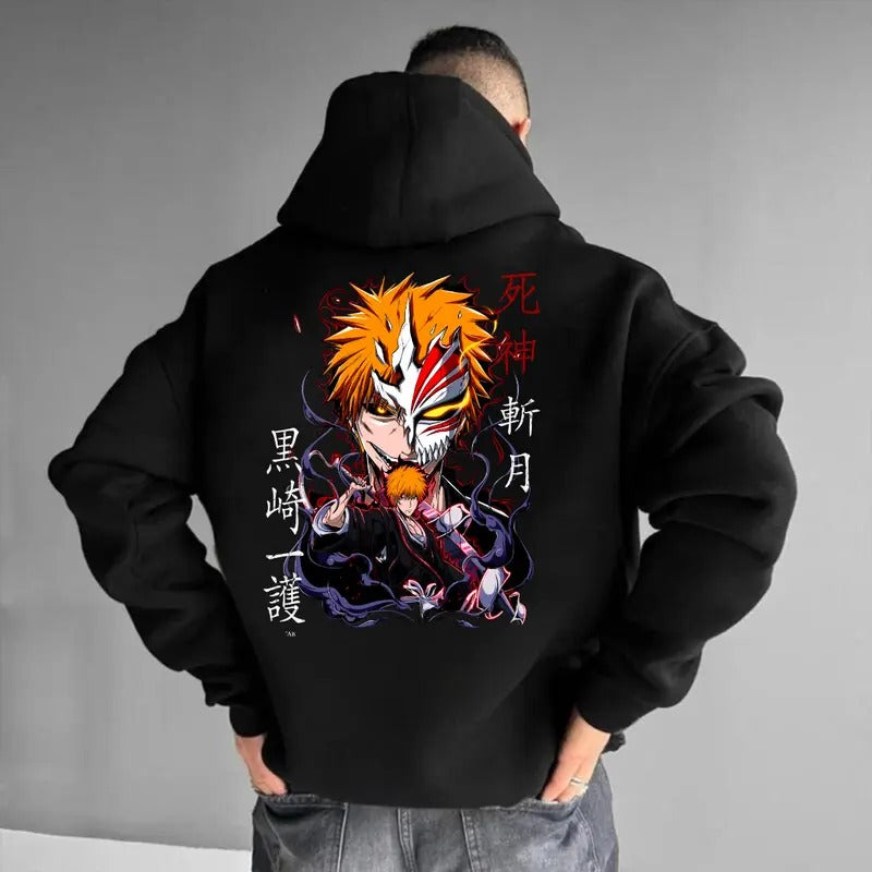 Ichigo X Hollow - Bleach 2Side Hoodie, Anime Hoodies Sweatshirt Unisex Clothes Men Women Cotton Menswear T-Shirts
