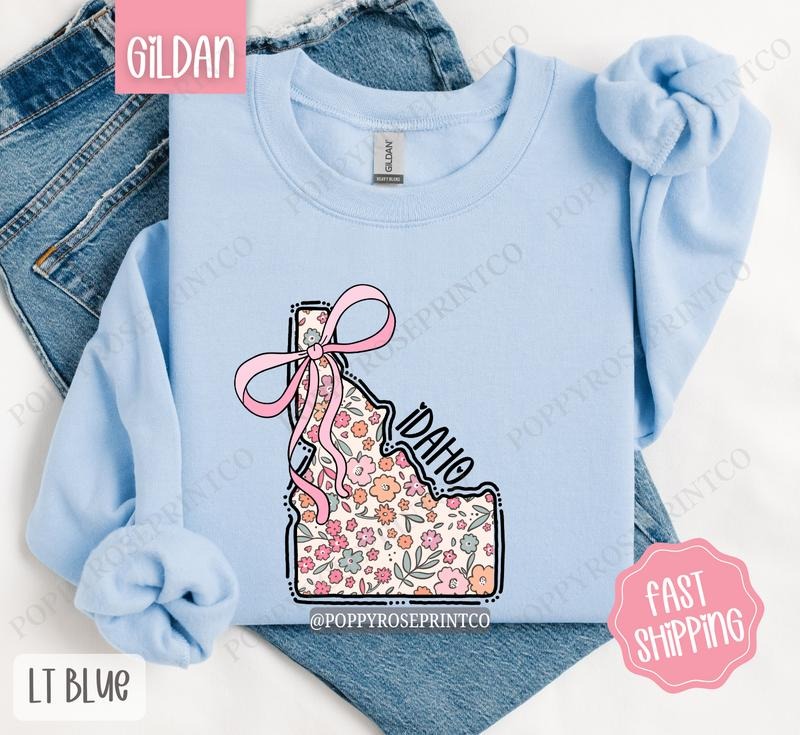 Idaho Floral Sweatshirt, Cute Idaho Sweatshirt, Idaho State Sweatshirt T-Shirts, Hoodie | WearSparks.com
