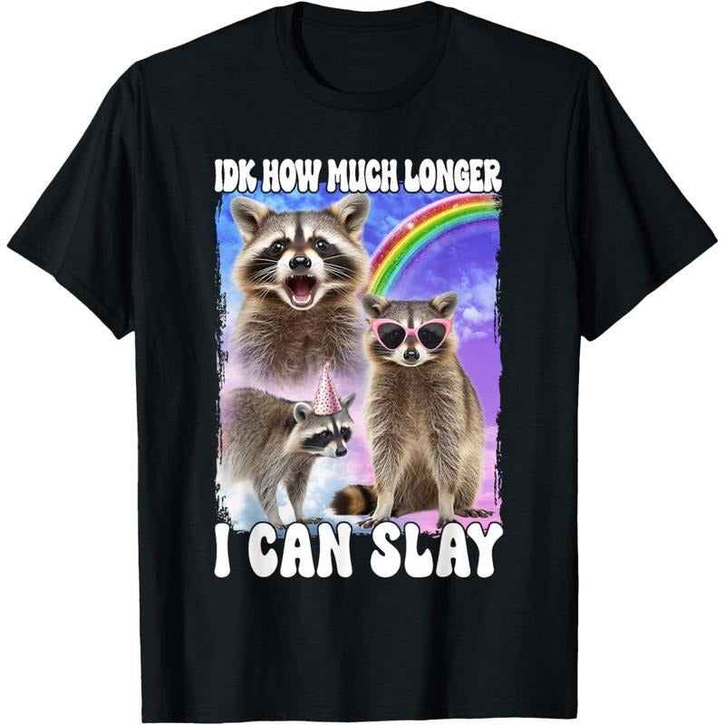 Idk How Much Longer I Can Slay Raccoon T-Shirt made in usa Hoodie, Sweatshirt | WearSparks.com