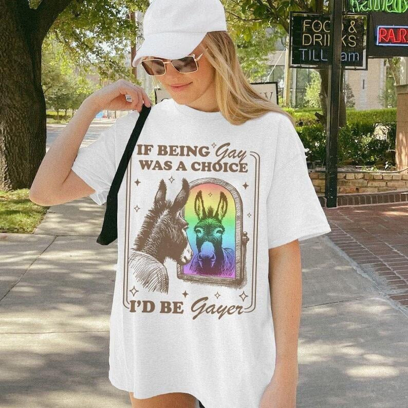 If being gay was a choice id be gayer | pride merch | funny gay shirt | funny lesbian shirt | bi pride shirt | subtle...