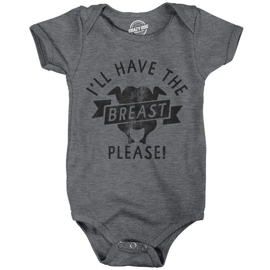 Ill Have The Breast Please Baby Bodysuit Funny Breast Feeding Turkey Dinner Joke Jumper for Infants Funny Baby Onesies...