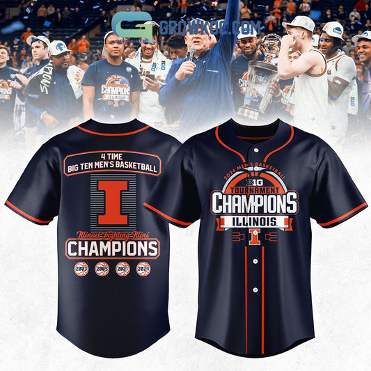 Illinois Fighting Illini 4 Times Big Ten Men’s Basketball Champions Baseball Jersey