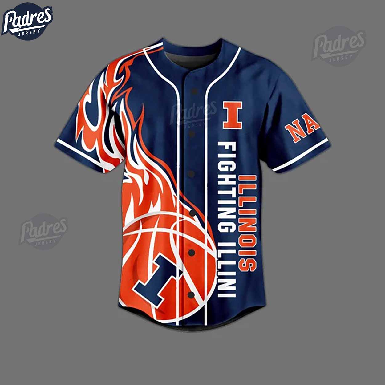 Illinois Fighting Illini Basketball Team Custom NCAA Baseball Jersey - Padres Jersey Oasis: Elevate Your... (Image 3)