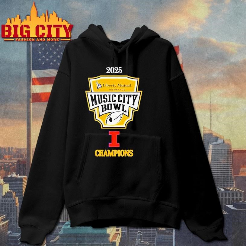 Illinois Fighting Illini Champions 2025 Music City Bowl Championship Logo Shirt
