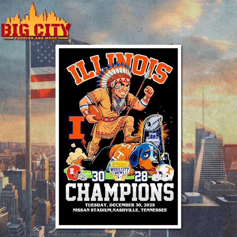 Illinois Fighting Illini Music City Bowl 2025 Winner 30 28 Score Shirt