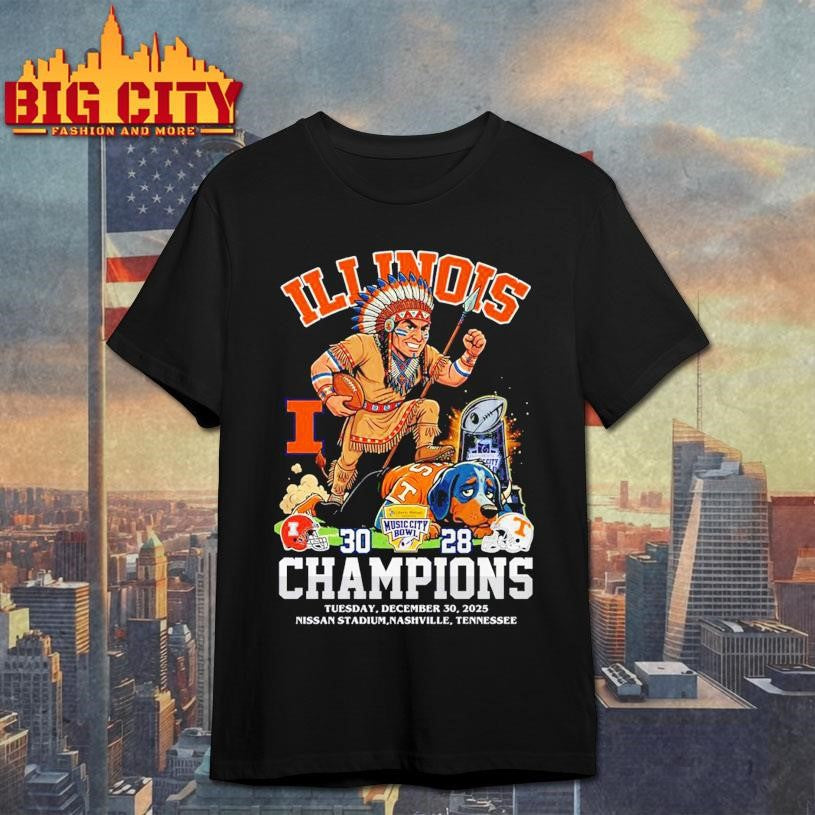 Illinois Fighting Illini Music City Bowl 2025 Winner 30 28 Score Shirt