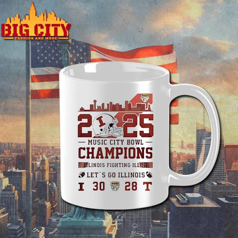 Illinois Football 2025 Music City Bowl Champions Let’s Go Illinois Shirt