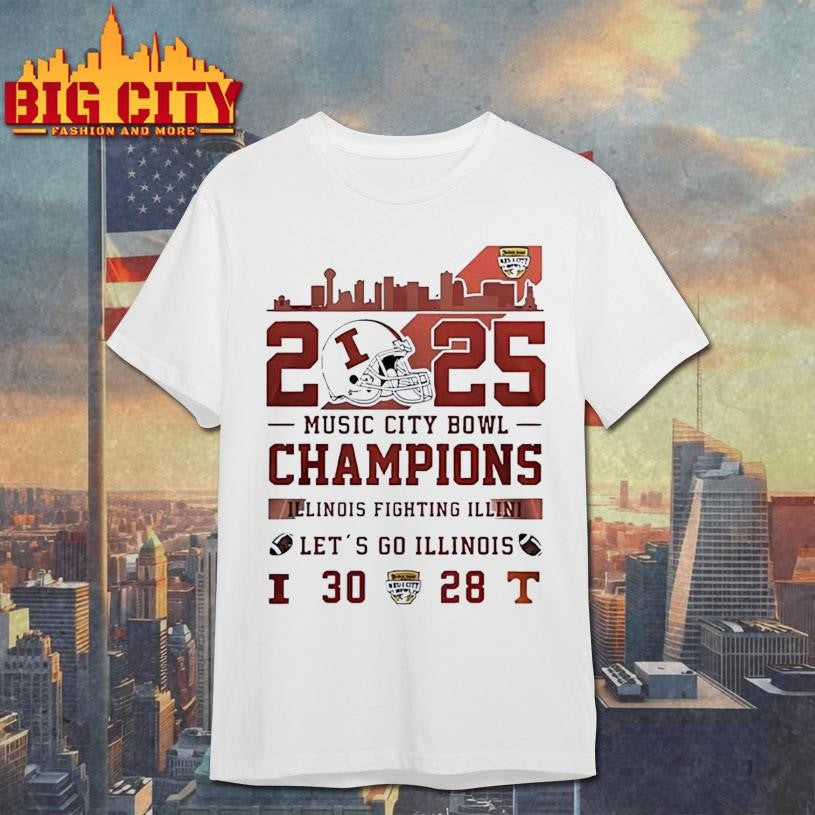 Illinois Football 2025 Music City Bowl Champions Let’s Go Illinois Shirt