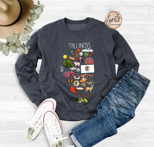 Illinois Sweatshirt, Illinois Hoodie, Gift For Women T-Shirts | WearSparks.com