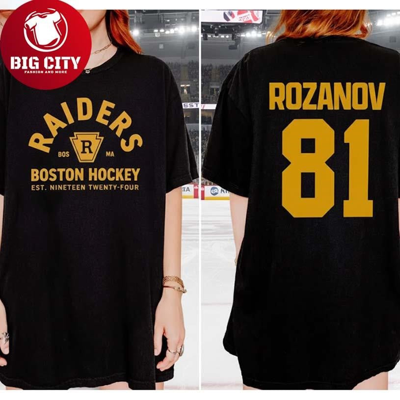 Ilya Rozanov 81 Boston Raiders Hockey Hudson Williams Connor Storrie Two Sided Shirt