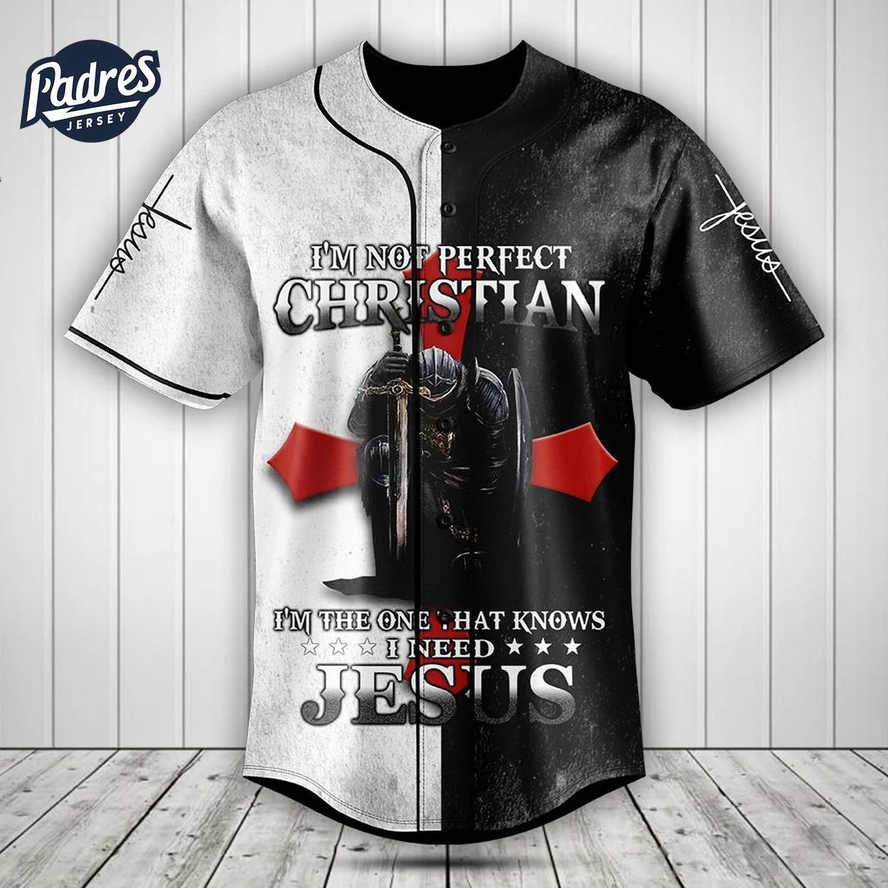 I'm The One That Knows I Need Jesus Baseball Jersey Style - Padres Jersey Oasis: Elevate Your Baseball Style... (Image 1)