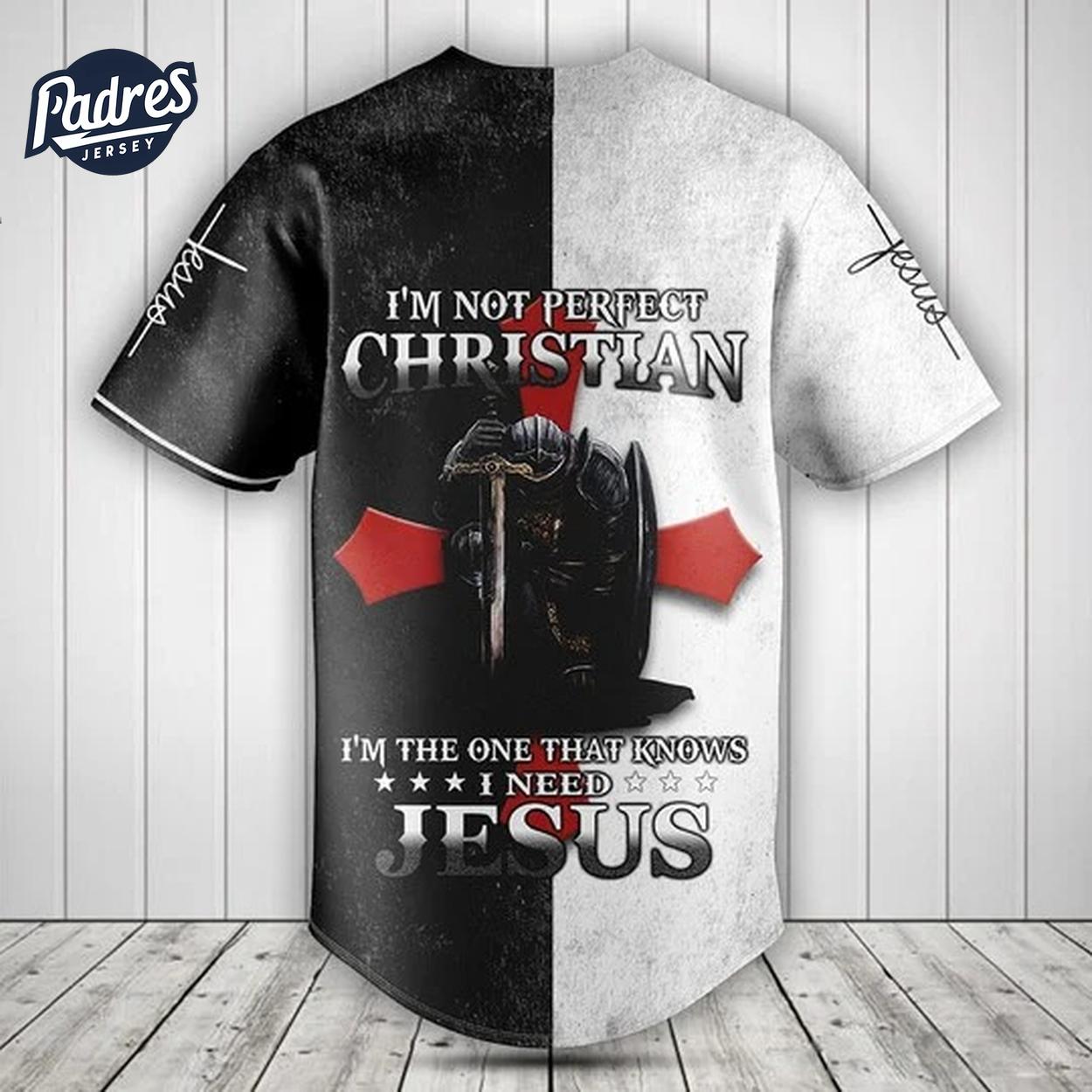 I'm The One That Knows I Need Jesus Baseball Jersey Style - Padres Jersey Oasis: Elevate Your Baseball Style... (Image 2)