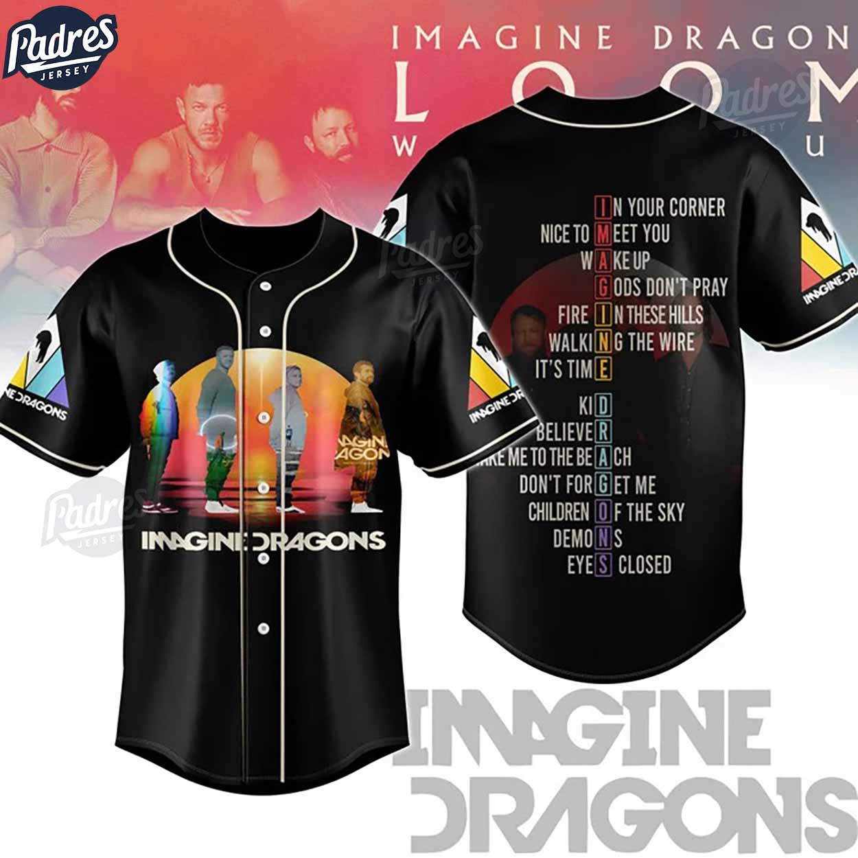 Imagine Dragons Baseball Jersey - Padres Jersey Oasis: Elevate Your Baseball Style Game T-Shirts, Hoodie,... (Image 1)