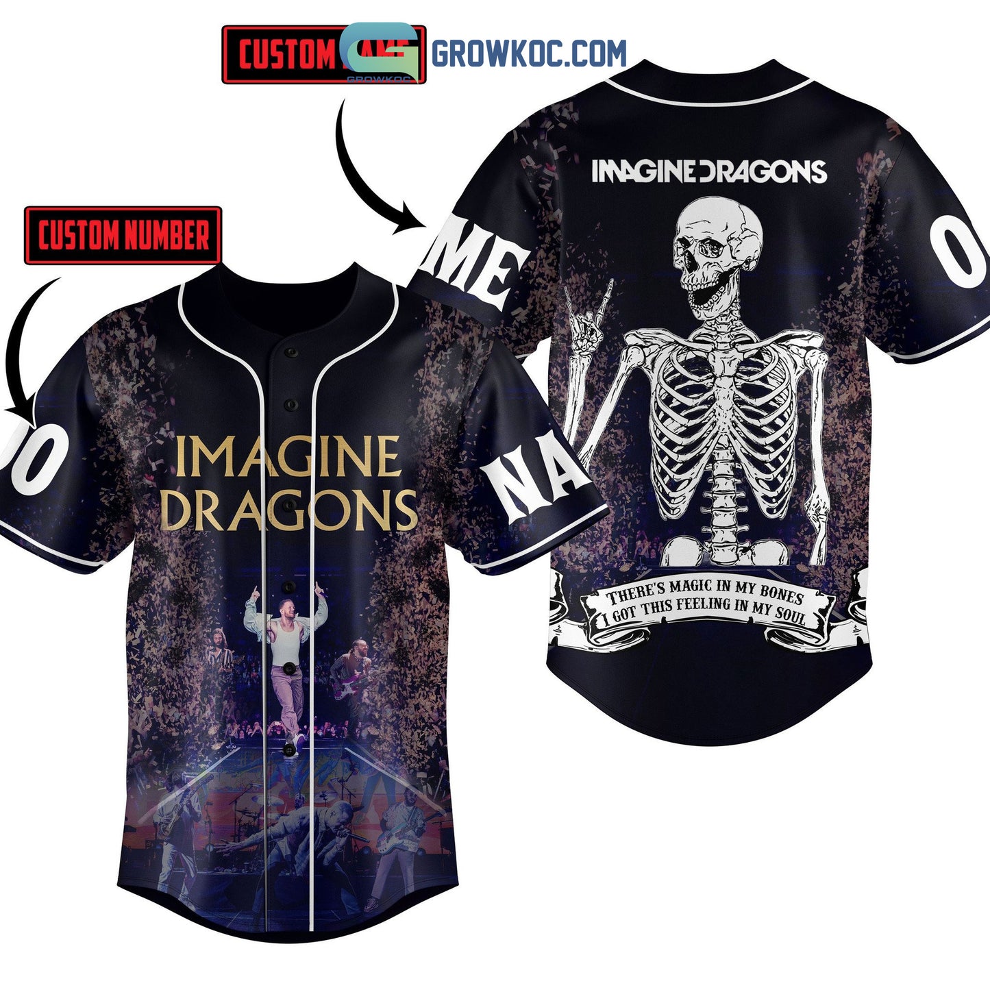 Imagine Dragons There’s Magic In My Bones I Got This Feeling In My Soul Personalized Baseball Jersey