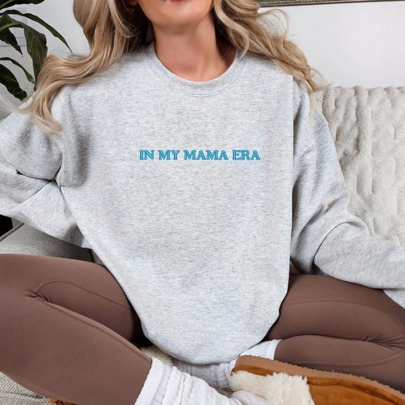 Imperial The Label-In My Mama Era Embroidered, Mama Embroidery Sweatshirt, Mom Sweatshirt, Women's Comfort Colors...