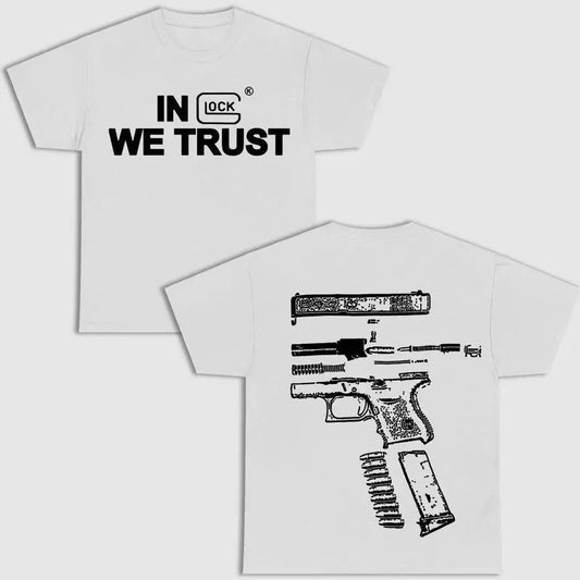 In "Glock" We Trust Double Side Shirt, Women, For Men, For Women Tops Underwear Menswear Retro, Trendy Shirt Hoodie,...