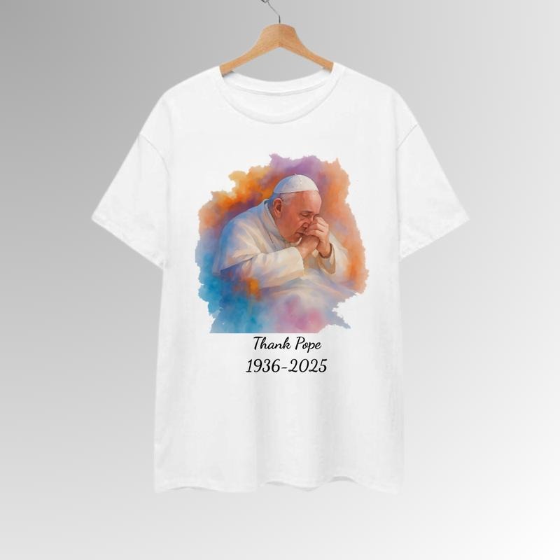 In Loving Memory POPE FRANCIS T-Shirt 2 Sided, RIP Pope Shirt, Jesus Love POPE, The Whole World is With Him Shirt, Gifts...
